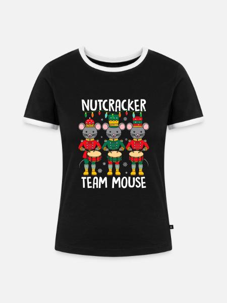 Nutcracker Team Mouse - Frauen Kontrast-T-Shirt - Schwarz/Weiß