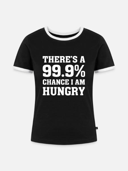 Ich habe Hunger - Frauen Kontrast-T-Shirt - Schwarz/Weiß