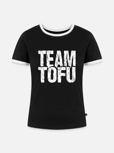 Team Tofu - Frauen Kontrast-T-Shirt - Schwarz/Weiß