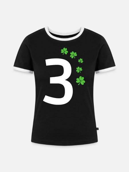 3 - Frauen Kontrast-T-Shirt - Schwarz/Weiß