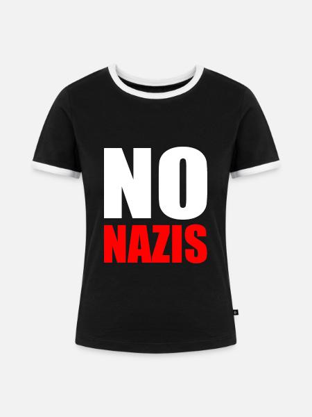 No nazis - Frauen Kontrast-T-Shirt - Schwarz/Weiß