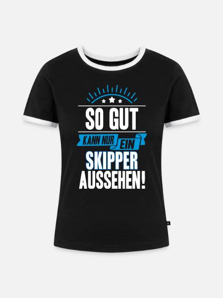 SKIPPER - Frauen Kontrast-T-Shirt - Schwarz/Weiß