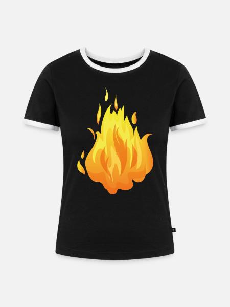 Fire Starts To Burn - Frauen Kontrast-T-Shirt - Schwarz/Weiß