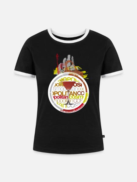 Kosmopolitisches Rezept - Frauen Kontrast-T-Shirt - Schwarz/Weiß