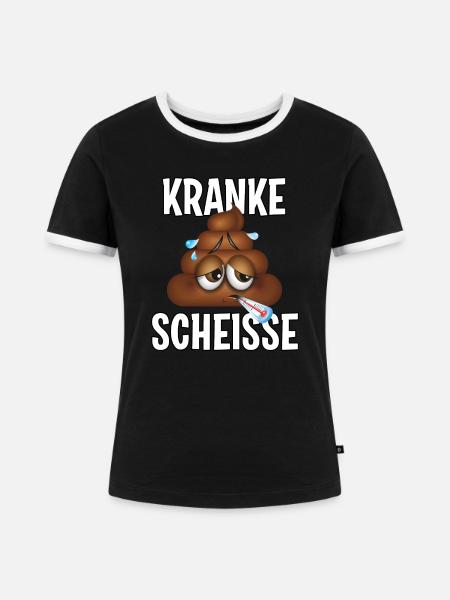 Kranke Scheisse - Frauen Kontrast-T-Shirt - Schwarz/Weiß