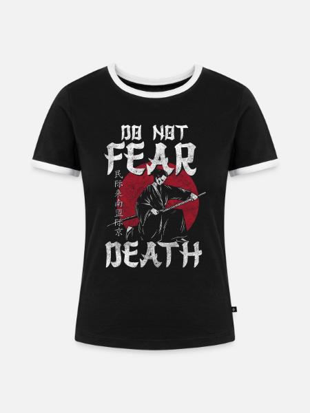 Samurai Schwert Mut Ronin - Frauen Kontrast-T-Shirt - Schwarz/Weiß