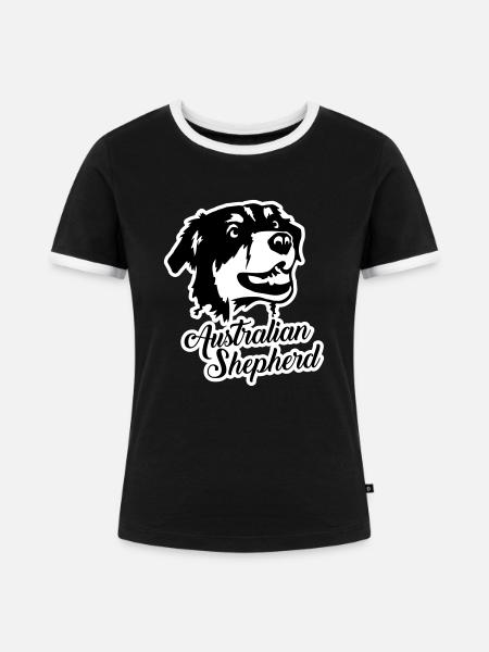 Australian Shepherd - Frauen Kontrast-T-Shirt - Schwarz/Weiß