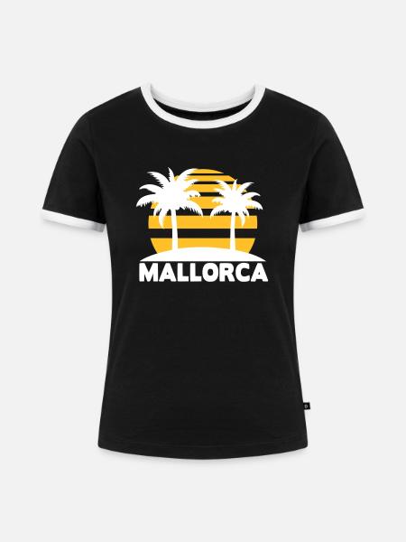 Mallorca - Frauen Kontrast-T-Shirt - Schwarz/Weiß
