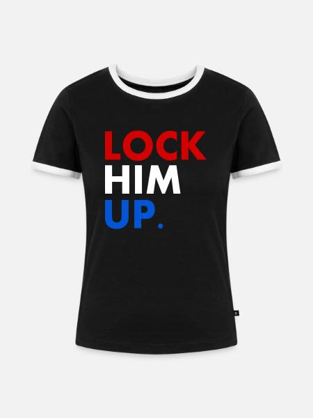 Lock him up - Frauen Kontrast-T-Shirt - Schwarz/Weiß