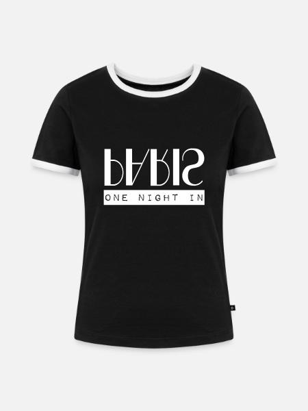 one night in paris - Frauen Kontrast-T-Shirt - Schwarz/Weiß