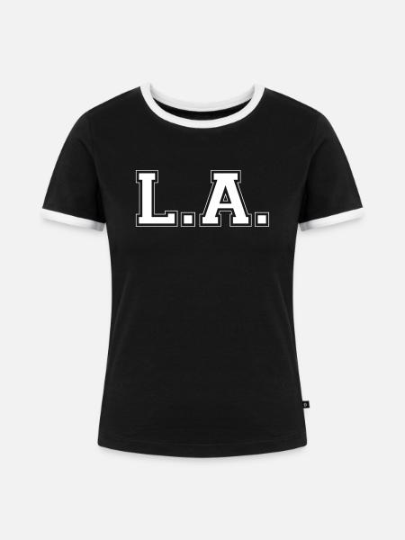LA - Los Angeles - Frauen Kontrast-T-Shirt - Schwarz/Weiß