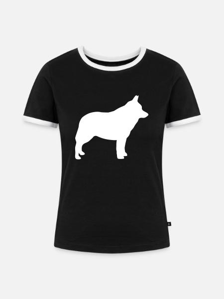 Schipperke - Frauen Kontrast-T-Shirt - Schwarz/Weiß