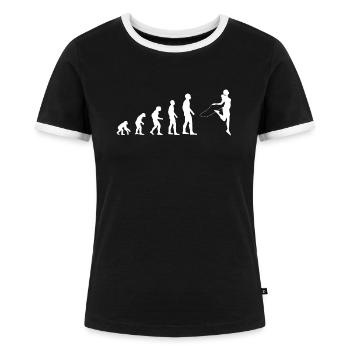 Springseil Seilspringen Evolution - Frauen Kontrast-T-Shirt - Schwarz/Weiß - Vorne - Selfina (174cm)