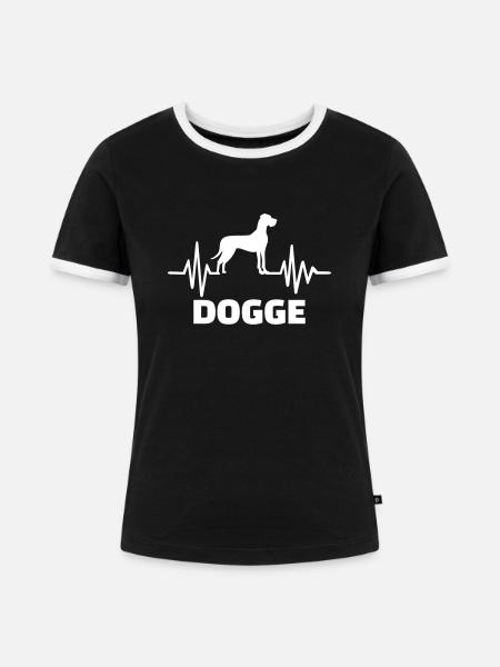 Dogge - Frauen Kontrast-T-Shirt - Schwarz/Weiß