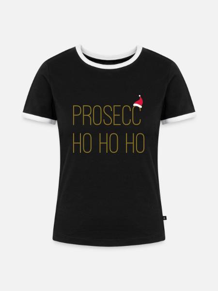 PROSECCO Weihnachten - Frauen Kontrast-T-Shirt - Schwarz/Weiß