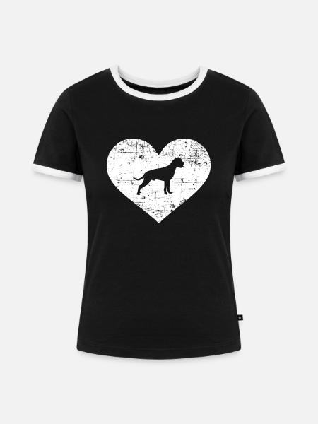 Boxer - Frauen Kontrast-T-Shirt - Schwarz/Weiß