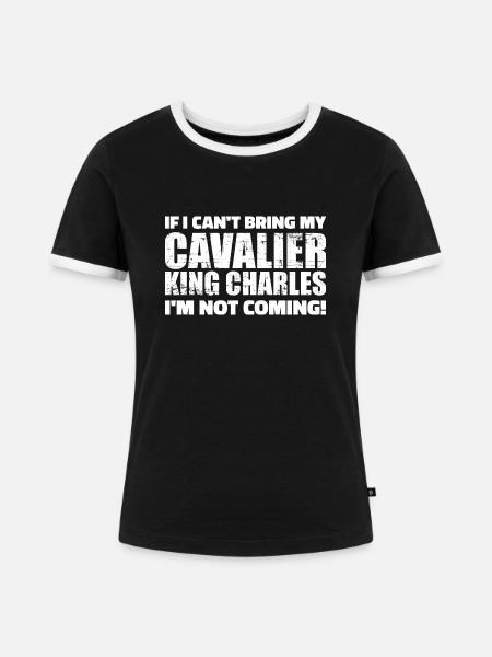 Cavalier King Charles - Frauen Kontrast-T-Shirt - Schwarz/Weiß