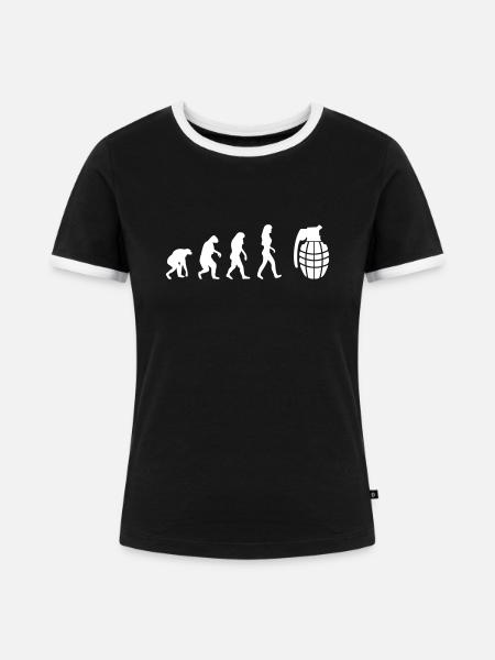 granate evolution frauen - Frauen Kontrast-T-Shirt - Schwarz/Weiß