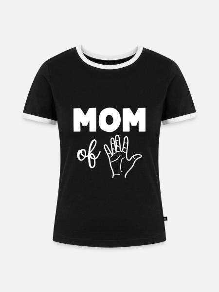 Mom of Five - Frauen Kontrast-T-Shirt - Schwarz/Weiß