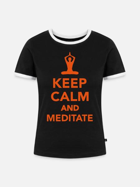Meditation - Frauen Kontrast-T-Shirt - Schwarz/Weiß