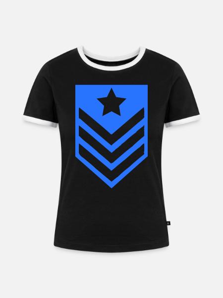 abzeichen - Frauen Kontrast-T-Shirt - Schwarz/Weiß