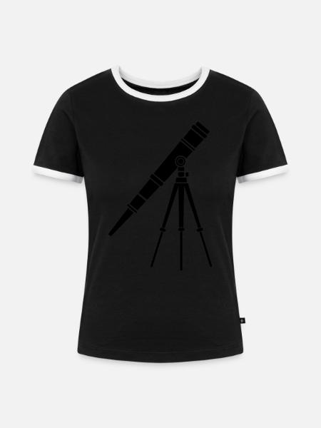 Fernrohr - Frauen Kontrast-T-Shirt - Schwarz/Weiß