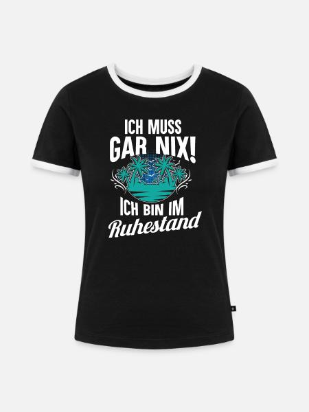 Rentner - Frauen Kontrast-T-Shirt - Schwarz/Weiß