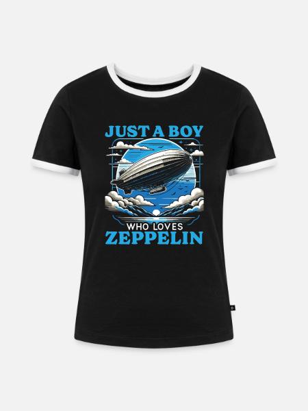 Zeppelin für Jungen - Frauen Kontrast-T-Shirt - Schwarz/Weiß