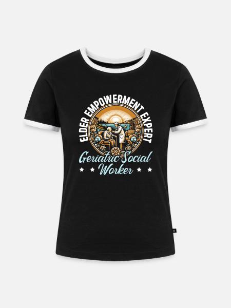 Sozialarbeiter Beruf Beruf Sozial - Frauen Kontrast-T-Shirt - Schwarz/Weiß