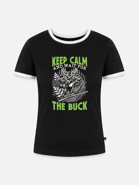 Liebe Hirschjagdsaison Hirschjäger Tierjäger - Frauen Kontrast-T-Shirt - Schwarz/Weiß