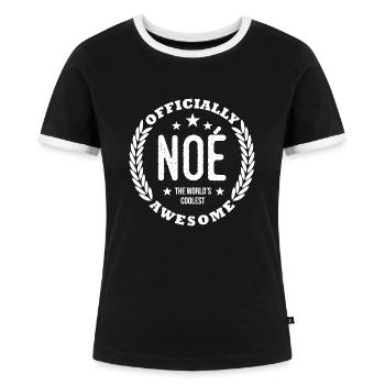 Noah Vorname Personalisiertes Geschenk Vorname noe - Frauen Kontrast-T-Shirt - Schwarz/Weiß - Vorne - Selfina (174cm)
