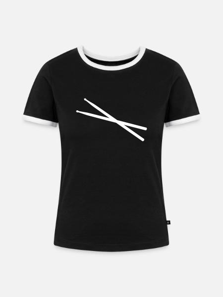 Drumsticks - Frauen Kontrast-T-Shirt - Schwarz/Weiß