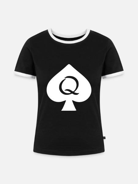 PIK DAME - Frauen Kontrast-T-Shirt - Schwarz/Weiß