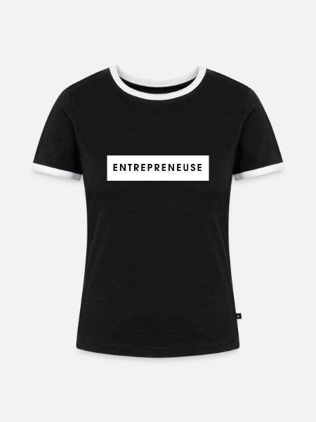 Unternehmer - Frauen Kontrast-T-Shirt - Schwarz/Weiß