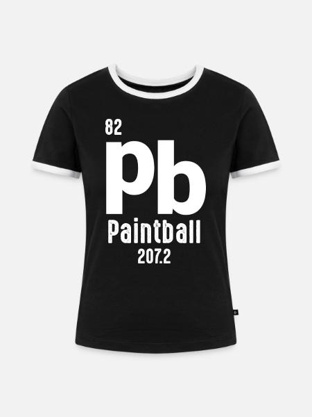 Paintball Airsoft - Frauen Kontrast-T-Shirt - Schwarz/Weiß