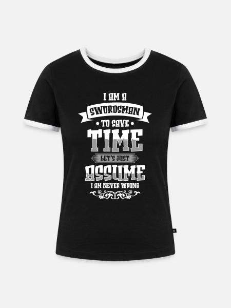 Krieger Kämpfer Dolch Kampf - Frauen Kontrast-T-Shirt - Schwarz/Weiß