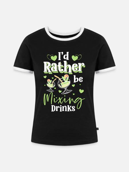 Barkeeper Alkohol Mixer - Frauen Kontrast-T-Shirt - Schwarz/Weiß