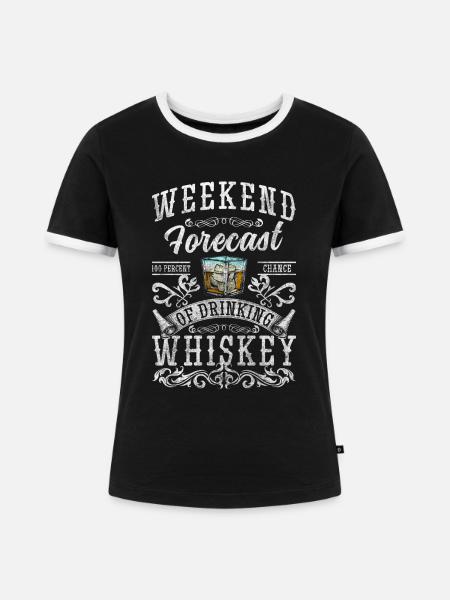 Rum Genuss Feiern Drink - Frauen Kontrast-T-Shirt - Schwarz/Weiß