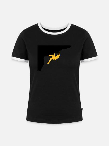 Klettern - Frauen Kontrast-T-Shirt - Schwarz/Weiß