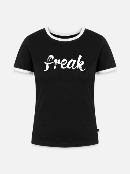 Freak - Frauen Kontrast-T-Shirt - Schwarz/Weiß