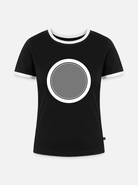 Kreis Ring Teller Loch - Frauen Kontrast-T-Shirt - Schwarz/Weiß