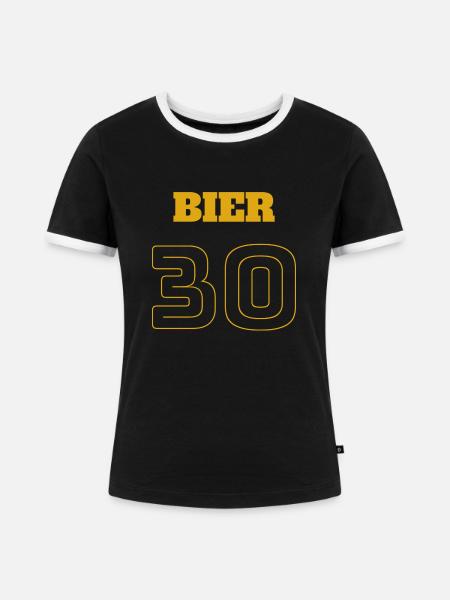 Bier Trikot - Frauen Kontrast-T-Shirt - Schwarz/Weiß