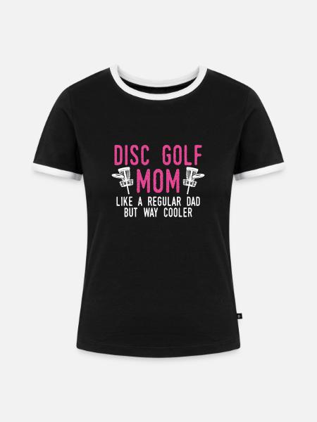 Discgolf mama - Frauen Kontrast-T-Shirt - Schwarz/Weiß