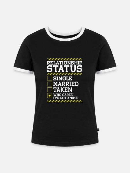 Beziehungsstatus - Frauen Kontrast-T-Shirt - Schwarz/Weiß