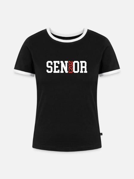 Senioren 2023 - Frauen Kontrast-T-Shirt - Schwarz/Weiß