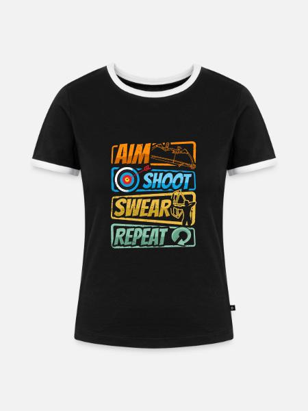 Zielschießen Und Bogenschießen - Frauen Kontrast-T-Shirt - Schwarz/Weiß