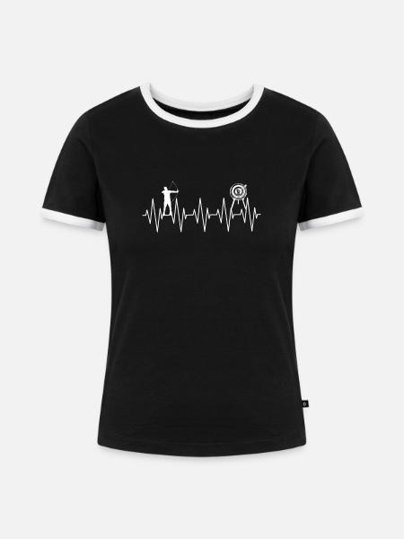 Frequenz Bogenschießen - Frauen Kontrast-T-Shirt - Schwarz/Weiß