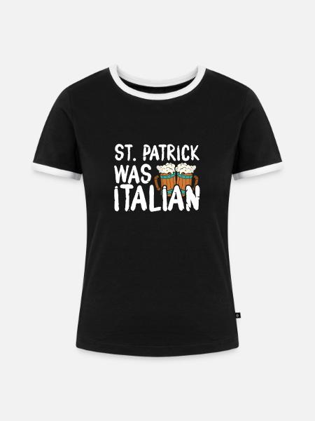 St. Patrick War Italiener - Frauen Kontrast-T-Shirt - Schwarz/Weiß