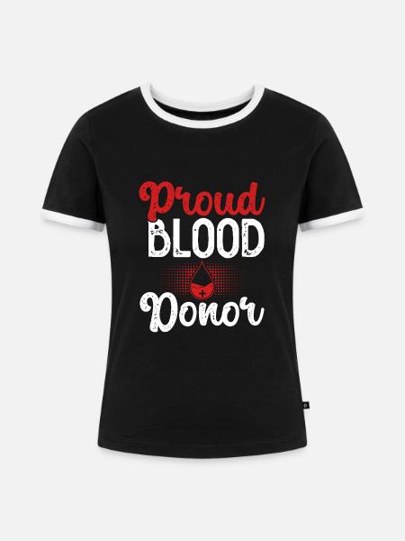 Stolzer Blutspender - Frauen Kontrast-T-Shirt - Schwarz/Weiß