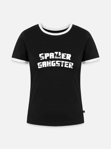 Spaziergangster - Frauen Kontrast-T-Shirt - Schwarz/Weiß